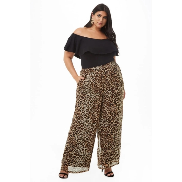 Leopard Brown & Black Woven Pants - Picture 2 of 2